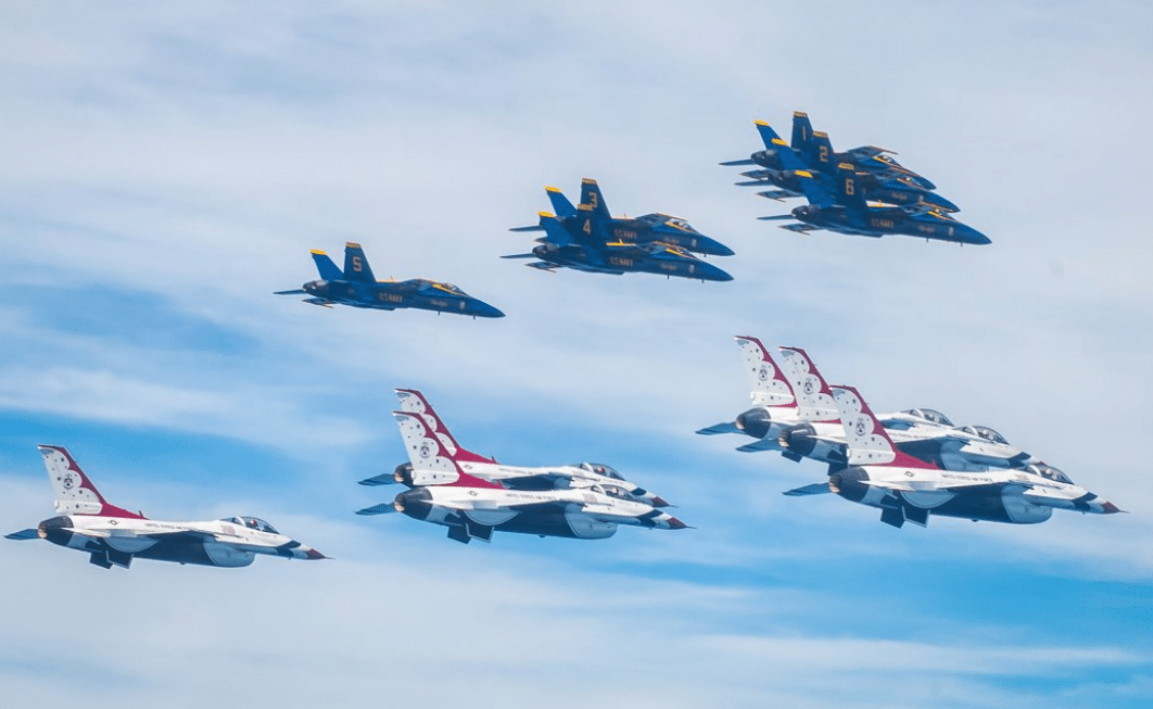 United States Airforce “Blue Angels” Trenton NJ Flyover Time